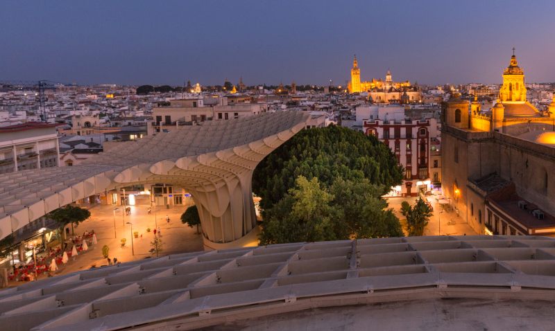 Sunset view from Metropol Parasol Las Setas