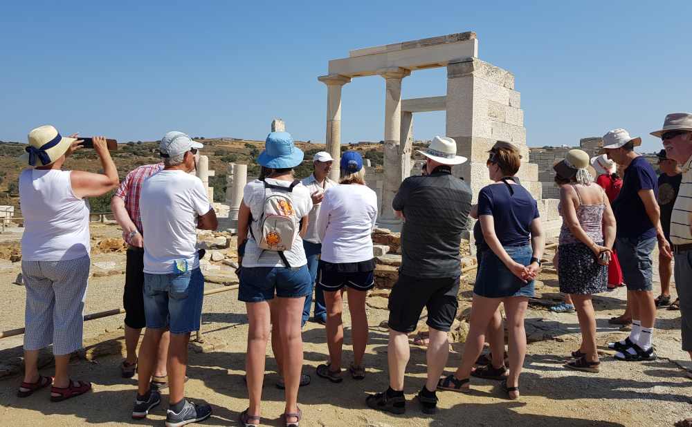 Naxos Greece: Travel Guide 2023 19 Photo of a guided tour at the Temple of Demeter in Naxos, Greece