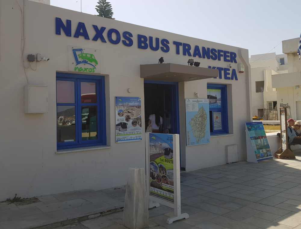 Naxos Greece: Travel Guide 2023 2 Photo of the Naxos Bus Station Ticket Office, Naxos, Greece