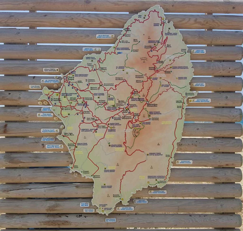 Naxos Greece: Travel Guide 2023 1 Photo of a wooden Map of Naxos on Naxos Island, Greece