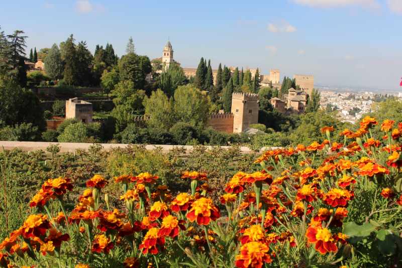 Alhambra Gardens in Granada Spain