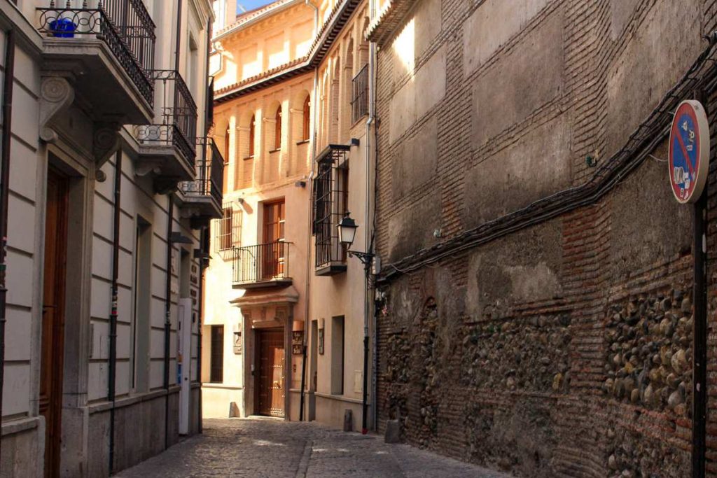 narrow street in the Albaicin Granada Spain