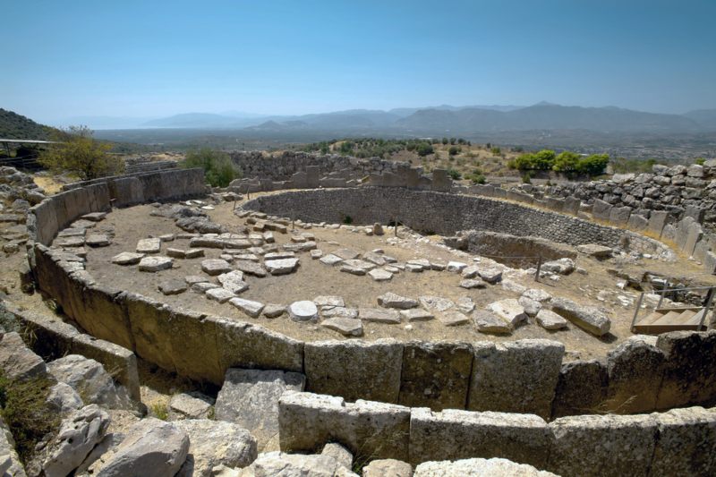 Things to see in Nafplio Greece 15 Photo of the large grave circle, the Tomb of the Kings, in Ancient Mycenae, Greece