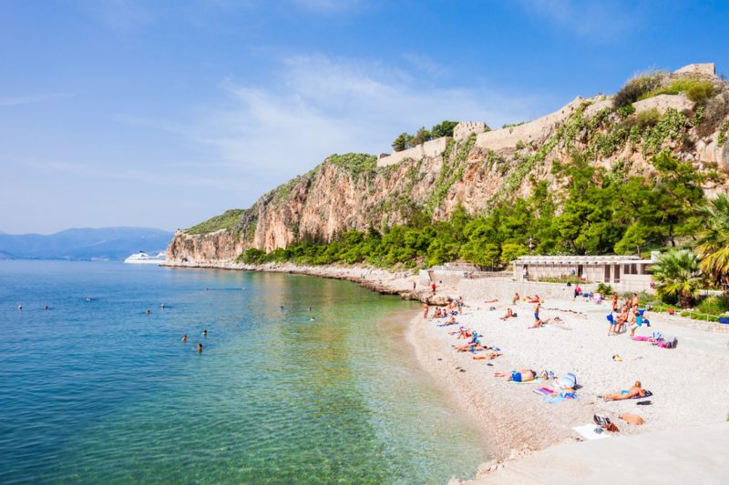 Things to see in Nafplio Greece 8 Photo of Arvanitia or Town Beach in Nafplio Greece