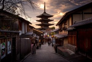 Yasaka Pagoda and Sannen Zaka Street in the Morning, Kyoto, Japan